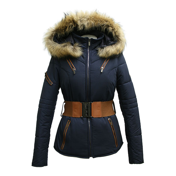 Dames jas met bontkraag 037 blauw