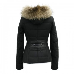 Dames Jas Carlo sacchi stof met Bontkraag AK12 zwart Dames Jas Carlo sacchi stof met Bontkraag AK12 zwart