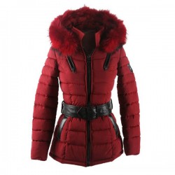 Dames Jas Milan Feronetti met Bontkraag Bubble rood Dames Jas Milan Feronetti met Bontkraag Bubble rood
