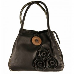 Dames tas zwart met bloemetjes B18 Dames tas zwart met bloemetjes B18